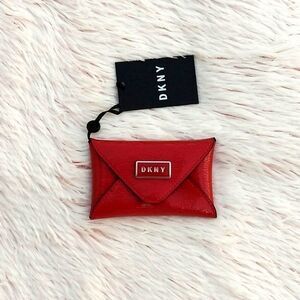 DKNY Patent Leather Sutton Red Gigi Envelope Cardcase